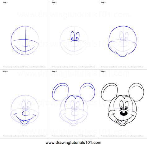 How To Draw Mickey Mouse Face From Mickey Mouse Clubhouse Printable