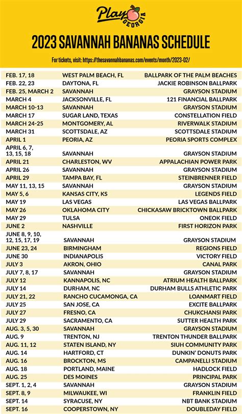 Savannah Bananas 2024 World Tour Schedule Viv Rebekah