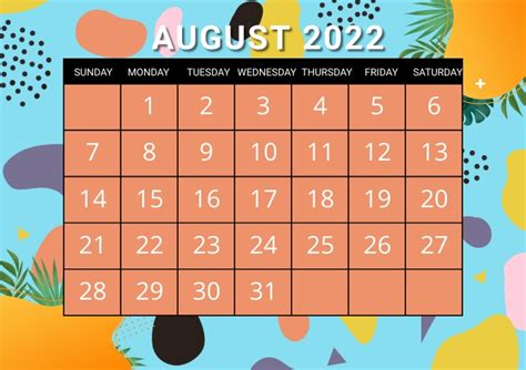 Copia De August Calendar Eventschedule Postermywall