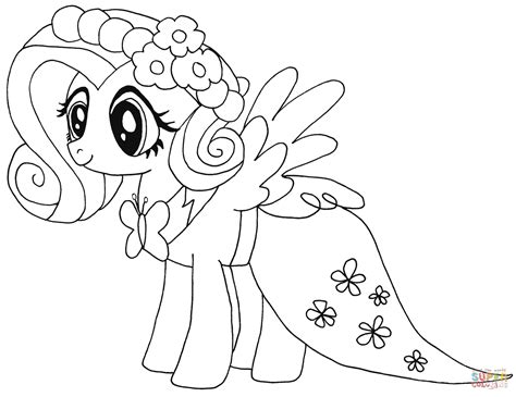 My Little Pony Fluttershy Coloring Page Free Printable Coloring Pages
