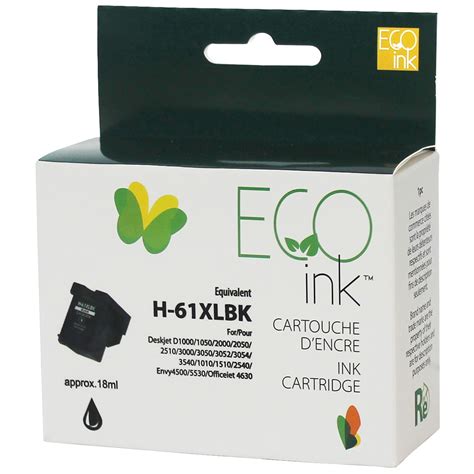Ecoink Black High Yield Remanufactured Hp 61xl Ch563wn Ink Cartridge