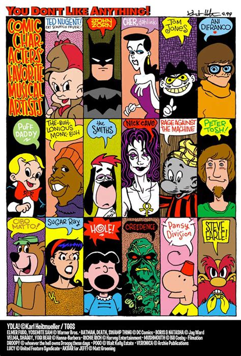 Cartoon Characters Favorite Bands By Karl Heitmueller Jr