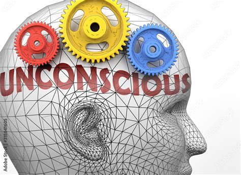 Unconscious And Human Mind Pictured As Word Unconscious Inside A Head