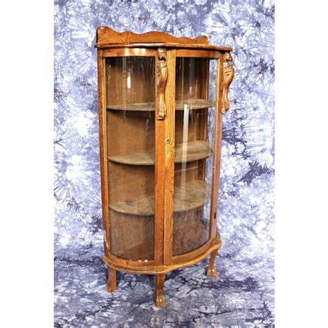 See more ideas about curio cabinet, antique curio cabinet, cabinet. Antique Oak Curved Curio Display China Cabinet, 1900s ...