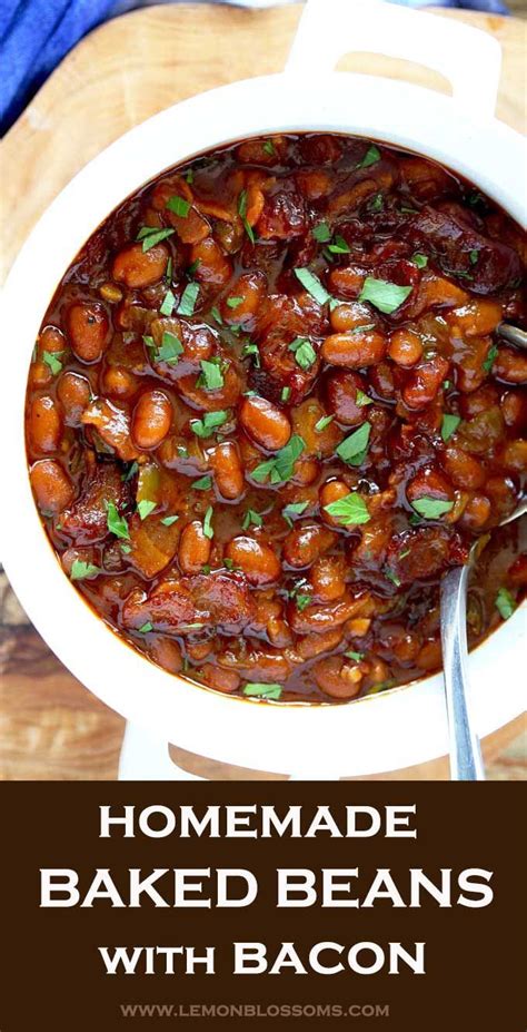 these homemade baked beans with bacon are rich hearty and thick with the perfect balance of