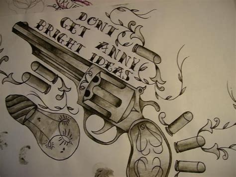 Revolver Tattoo Drawing Revolver Drawing Gun Tattoo Drawings
