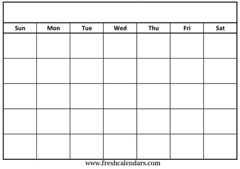 Calendar Blank Print Calendar Printable Free