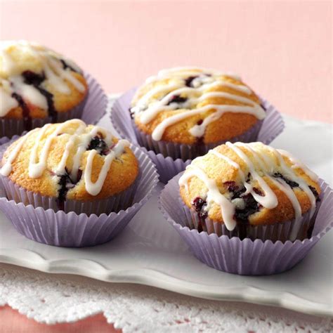 Glazed Lemon Blueberry Muffins Recipe Taste Of Home