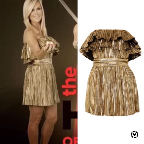 Tinsley Mortimer's Gold Ruffle Dress https://www.bigblondehair.com/tinsley-mortimers-gold-ruffle ...