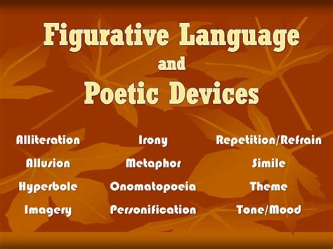 Ppt Figurative Language And Poetic Devices Powerpoint Presentation