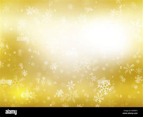 Golden Winter Christmas Background With Snowflakes Stock Vector Image