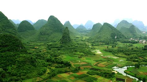 Papéis De Parede Paisagem De Guangxi Guilin Yangshuo Aldeia Montanhas