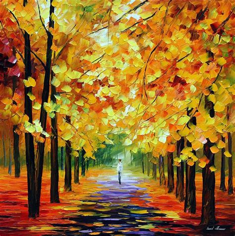The Gold Of Fall — Palette Knife Oil Painting On Canvas By Leonid