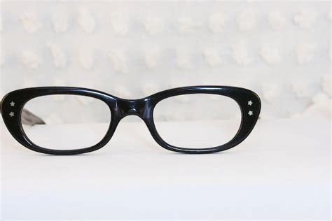 Vintage 60s Glasses 1960s Womens Eyeglasses Black By Diaeyewear