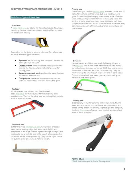 Solution 50 Different Types Of Saws And Their Uses Studypool