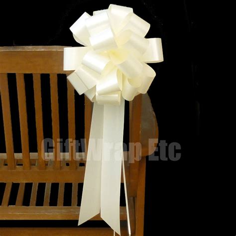 Ivory Pull Bows With Long Tails 9 Wide Set Of 6 Etsy
