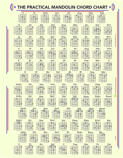 The Practical Mandolin Chord And Fret Board Chart Amazonca Generic