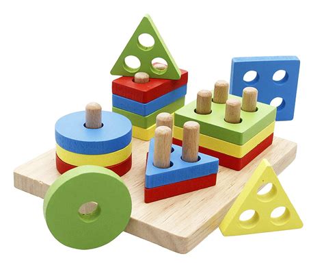Lewo Wooden Shapes Sorter Toys Educational Preschool