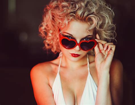 Wallpaper Face Model Portrait Blonde Women With Glasses