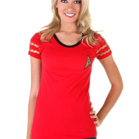 Womens Star Trek Starfleet Red Costume T Shirt Halloween