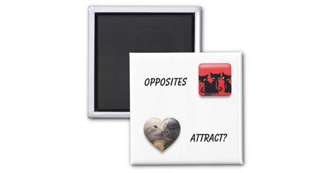 opposites attract 2 inch square magnet zazzle