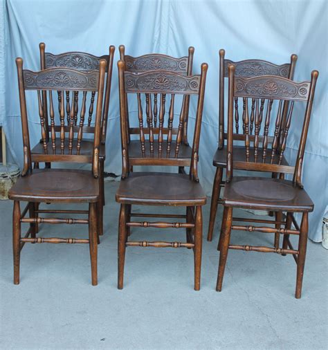 Bargain John's Antiques | Antique Set of Six Matching Carved or Pressed