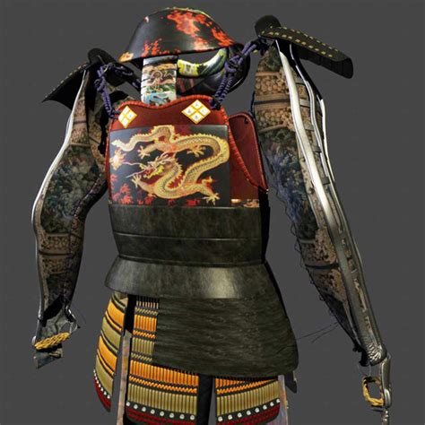 Samurai Armor Black Ornate 3d Model Obj Fbx Ma Mb