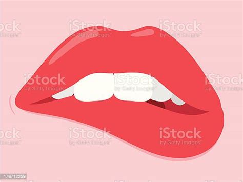 Woman Biting Her Lips Stock Illustration Download Image Now Istock