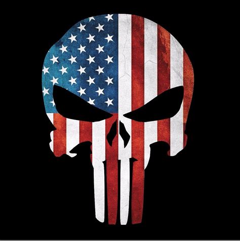 Punisher Skull American Flag Military Decal Sticker Graphic 5 Sizes