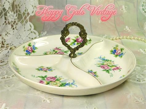 Fancy Porcelain Dish With Handle Three Part Serving Dish With Etsy