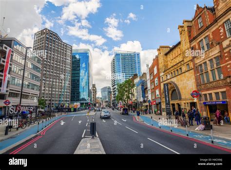 street view in Aldgate, London, Uk Stock Photo - Alamy