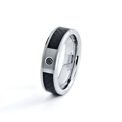 But a wedding band isn't just a piece of jewelry. 6mm Black Diamond Tungsten Men's Wedding Band by ...