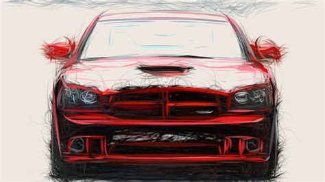Dodge Charger Srt8 Draw Digital Art By Carstoon Concept Fine Art America