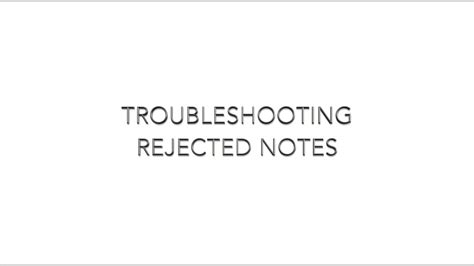 Genmega Atm Troubleshooting Rejected Notes Youtube