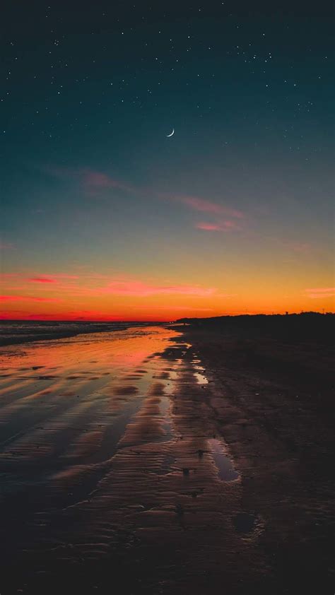 Beach In The Night Iphone Wallpaper Sky Sky Aesthetic Sunset Wallpaper
