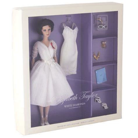 barbie collector elizabeth taylor white diamonds gold label in tissue w3471 1812294597