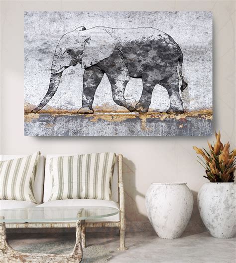 African Elephant Canvas Art Large Canvas African Elephant Etsy