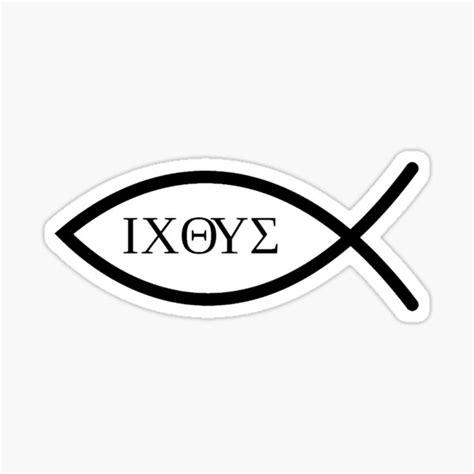 Black Ixoye Christian Fish Sticker By Enriquegl Redbubble