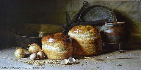 Still Life With Bread Canvas Oil Dimensions 50 X100 Cm 19 7 X 39 4
