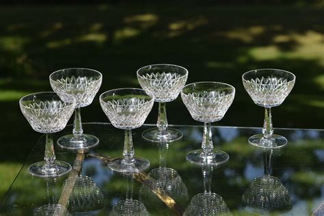 Vintage Crystal Cocktail ~ Martini Glasses Set Of 6 Vintage Crystal Champagne Glasses Crystal