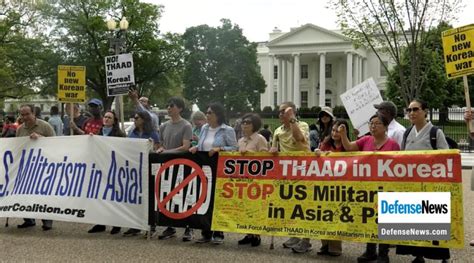Anti Thaad Protest Takes Place Outside White House National Security Zone