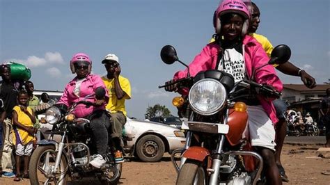 A Group Of Female Motorcycle Taxi Drivers In Monrovia Have Taken To