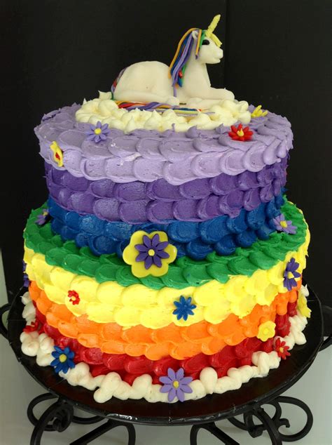 Rainbows And Unicorns 10 And 8 Inch Rounds White Cake Mmb Fondant