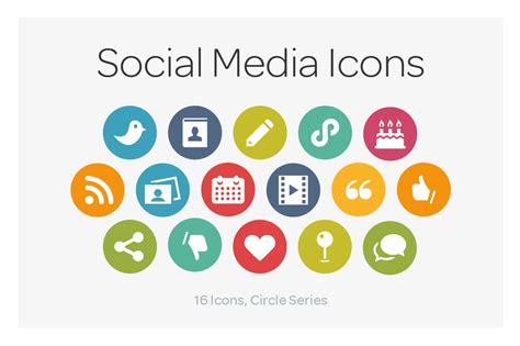 Circle Icons Social Media Custom Designed Icons Creative Market