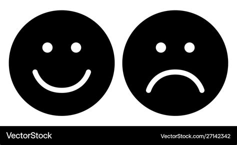 Happy And Sad Face Icons Royalty Free Vector Image