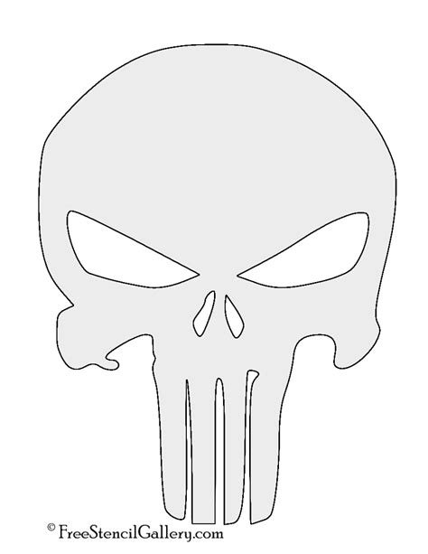 Printable Punisher Skull Stencil