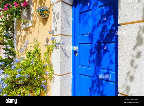 Blue White Greek Village Door Hi Res Stock Photography And Images Alamy