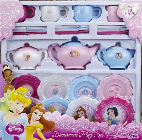 Disney Princess 26 Piece Tea Set Dinnerware Teapots Cups Saucer Plates