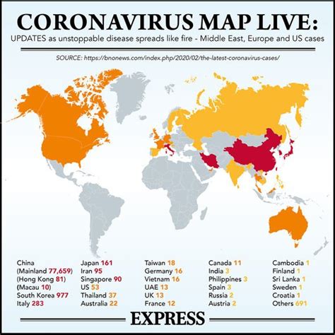 Coronavirus Map Updates Outbreak Spreads Like Fire Middle East