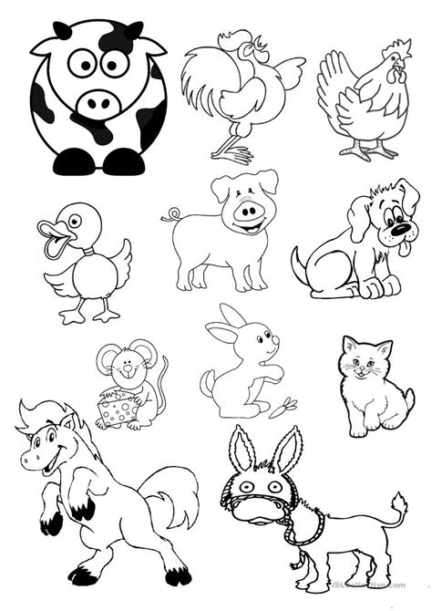 Cut Out Farm Animal Pages Coloring Pages